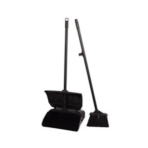 Dust Pans Lobby Sets: LOBBY DUSTPAN AND BRUSH SET WITH LID | BLACK