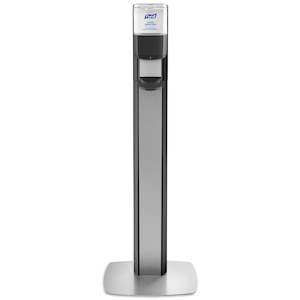 PURELL ES8 AUTO MESSENGER PANEL FLOOR STAND W/ DISPENSER | GRAPHITE