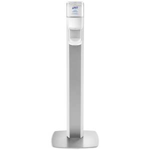 PURELL ES8 AUTO MESSENGER PANEL FLOOR STAND W/ DISPENSER | SILVER