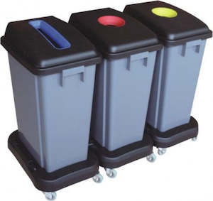 RECYCLING BIN SET W/ WHEELS | 60L