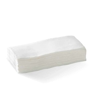 Napkins: BIOPAK 2PLY 1/8 FOLD WHITE QUILTED DINNER BIONAPKIN 1000PC