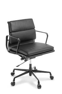 Eames Replica Soft Pad Mid Back Leather Chair