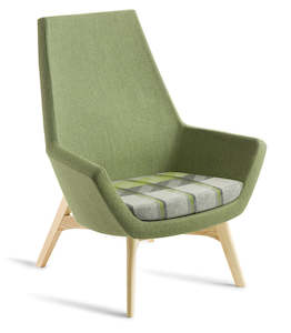 Reception Seating: Eden Eton High Back Timber Leg Chair