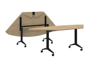 Jump Flip Trapezium Shape Meeting Table with Connectors