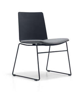 Chairs: Mobel Maven Sled Chair - Padded Seat