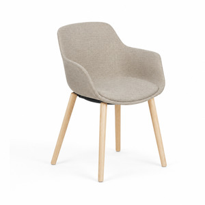 Cafe And Lunch Room Seating: Chair Solutions Ola Relax 4 Leg Chair - Timber Base - Fully Upholstered
