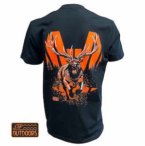 SnP Outdoors Adult Hi-Vis Hunting tee - Fluoro Orange Stag