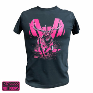 SnP Outdoors Kids Hi-Vis Style Hunting tee - Pink Stag