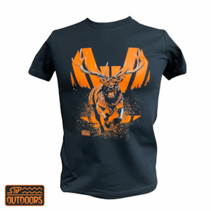 SnP Outdoors Kids Hi-Vis Style Hunting tee - Orange Stag