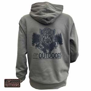 Safety Wear: SnP Outdoors Hunting Hoodie - Smoke with Black Boar