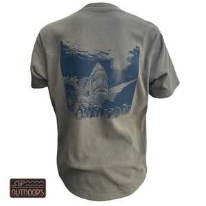 Safety Wear: SnP Outdoors Fishing Fleece Tee - Khaki with Snapper