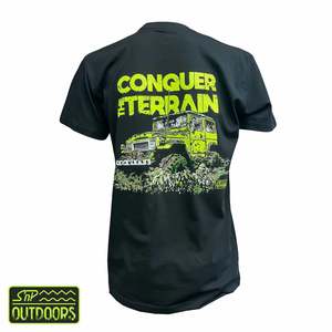 Safety Wear: SnP Outdoors Conquer the Terrrain 4x4 tee - Fluoro yellow FJ40
