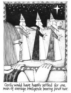 Christmas Cards: Man with Pinot Noir Christmas Card