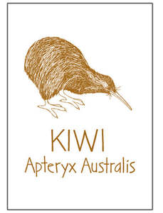 Moa Kitchen Living: Tea Towel - Brown kiwi