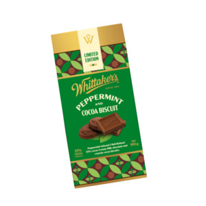 Skin Care Grooming: ADD ON: Whittaker's Limited Edition Peppermint & Cocoa Biscuit Milk Chocolate Block 100g