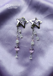 Hair Accessories: Pink Dewdrop Star Hairclips