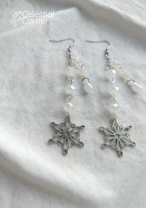 White Winter Snowflake Earrings