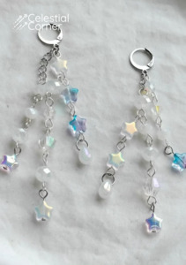 Cluttered Blue and White Stargazer Earrings