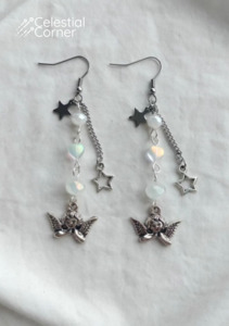 New Alternative Fashion And Accessories: White Angel Star Earrings