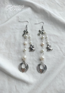 All Earrings: Pearl Angel Bunny Earrings