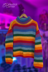 Viper Fangs Art: Rainbow Knit Sweater