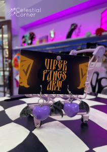 Viper Fangs Art: Monster High Purple Heart Earrings
