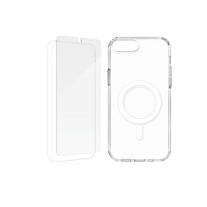 Apple iPhone 8 iPhone SE 2 Screen Protector + Transparent MagSafe Case Bundle