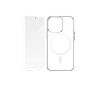 Phone Case And Screen Protector Bundle: Apple iPhone 12 iPhone 12 Pro Screen Protector + Transparent MagSafe Case Bundle