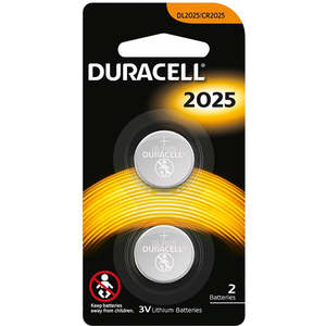 All Duracell: Duracell CR2025, 3 Volt Lithium Coin Cell Pack of Two