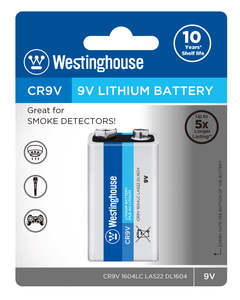 All Batteries: Westinghouse Ultra Lithium CR9V, 9 Volt Lithium Battery