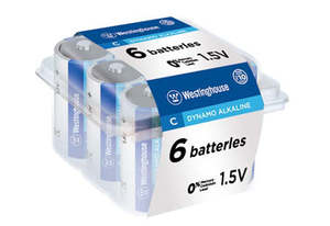 1 5 Volt Batteries: Westinghouse Dynamo Alkaline C Size - 6 Pack
