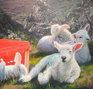 Darren Roberts: Darren Roberts-Little Lambs sunny afternoon