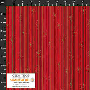 Christmas: We Love Christmas | Stripes | Red/Gold | 4591-406
