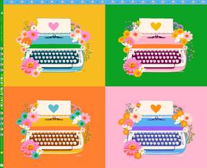 Multi: Best Day Ever | Typewriters 90cm Panel | Multi RS0102-11