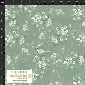 Floral 1: Petite Meadows | Flower Posies | Green/White 4512-047