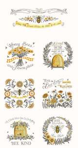 Honey & Lavender by Deb Strain | 60cm Panel - Milk 56089 11