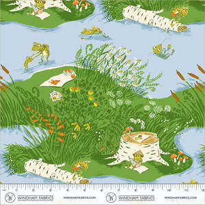 Animals: Heather Ross Favourites | Frog Pond | Medium Blue 37022D-10