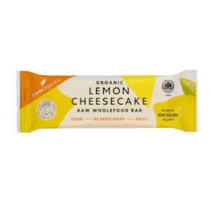 Snacks Sweet Snacks: Organic Lemon Cheesecake, Raw Wholefood Bar - 50g