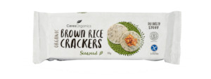 Snacks: Organic Brown Rice Crackers Seaweed - 115g