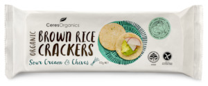 Snacks: Organic Brown Rice Crackers, Sour Cream & Chives - 115g