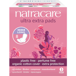Personal Care Period Maternity Care: Natracare Ultra Extra Pads With Wings Long 8s - 8pk