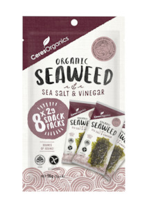 Organic Roasted Seaweed Multipack, Salt & Vinegar Snack, 8x2g - 16g