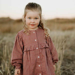 Nature Baby Ingrid Dress | Rhubarb Check
