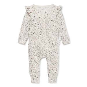 Aster And Oak: Aster and Oak Winter Floral Zip Romper