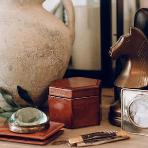 Cc Interiors: Mens Jewellery Box | Hexagonal Leather