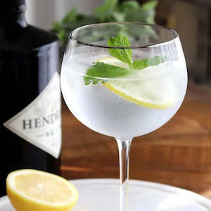 Glasses Jugs Decanters: Gin Glasses with Silver Rim |  Set of 4