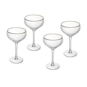 Gold Rimmed Sorrento Coupe | Set of 4