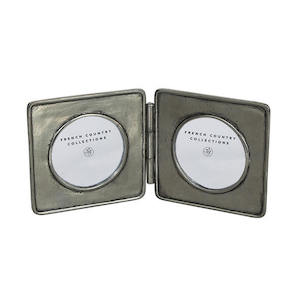 French Country Collections: Pewter Double Round Photo Frame
