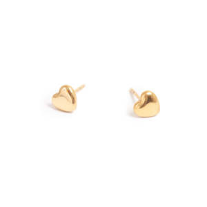 Earrings: Small Heart Earrings | Gold | A & C