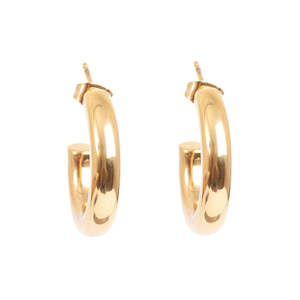 Thick creole Earrings | Gold | A & C